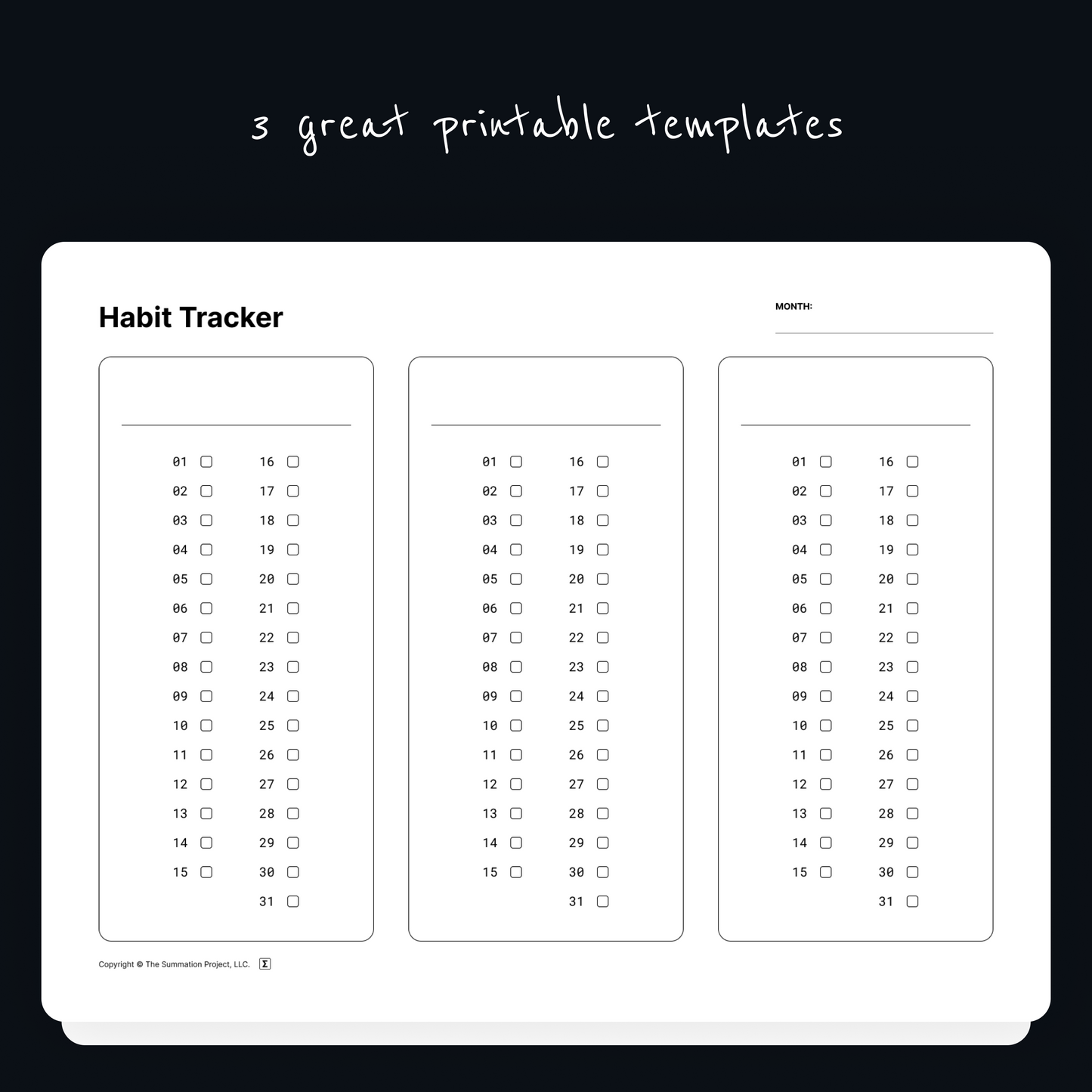 Habit Tracker (Monthly)