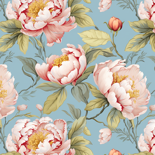 Peonies and Buds Pattern